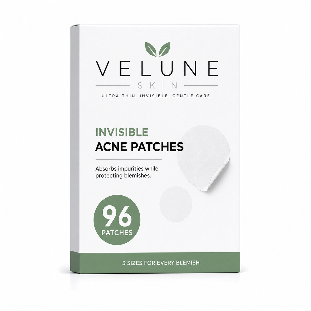 Velune Skin Invisible Acne Patches | 96 Hydrocolloid Patches (7mm, 10mm & 12mm)